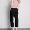 Blugi cropped din denim cu croi larg Blugi cropped din denim cu croi larg