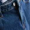 Blugi cropped din denim cu croi larg Blugi cropped din denim cu croi larg