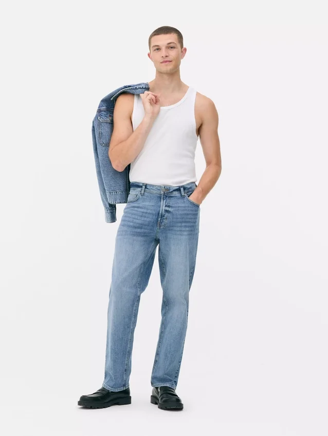 Blugi cu picior drept elastic Blugi cu picior drept elastic
