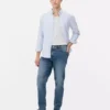Blugi cu talie medie și croială slim Blugi cu talie medie și croială slim