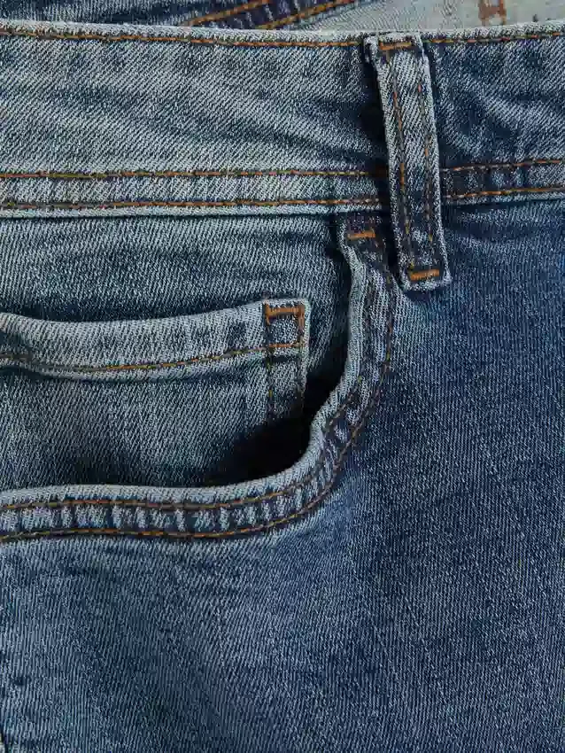 Blugi cu talie medie și croială slim Blugi cu talie medie și croială slim