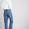 Blugi cu talie înaltă și croi drept Blugi cu talie înaltă și croi drept