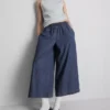 Blugi culotte cu croi larg Blugi culotte cu croi larg