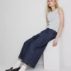Blugi culotte cu croi larg Blugi culotte cu croi larg