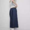 Blugi culotte cu croi larg Blugi culotte cu croi larg