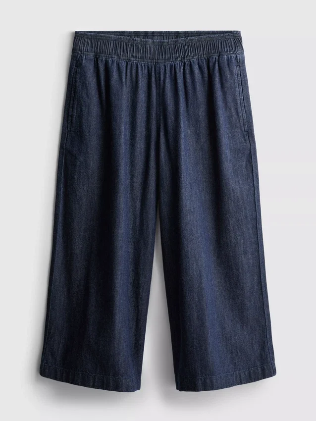 Blugi culotte cu croi larg Blugi culotte cu croi larg