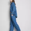 Blugi de trening din denim de bumbac, cu croială conică Blugi de trening din denim de bumbac, cu croială conică