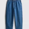 Blugi de trening din denim de bumbac, cu croială conică Blugi de trening din denim de bumbac, cu croială conică