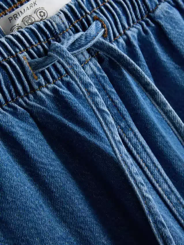 Blugi de trening din denim de bumbac, cu croială conică Blugi de trening din denim de bumbac, cu croială conică