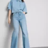 Blugi din denim de bumbac cu croi drept Blugi din denim de bumbac cu croi drept