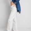 Blugi din denim de bumbac cu croi drept