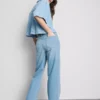 Blugi din denim de bumbac cu croi drept Blugi din denim de bumbac cu croi drept