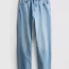 Blugi din denim de bumbac cu croi drept Blugi din denim de bumbac cu croi drept