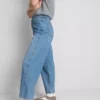 Blugi din denim de bumbac, cu croi drept și picioare conice Blugi din denim de bumbac, cu croi drept și picioare conice