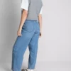 Blugi din denim de bumbac, cu croi drept și picioare conice Blugi din denim de bumbac, cu croi drept și picioare conice