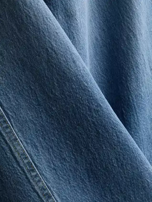 Blugi din denim de bumbac, cu croi drept și picioare conice Blugi din denim de bumbac, cu croi drept și picioare conice