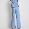 Blugi din denim de bumbac, cu croi larg și pliuri Blugi din denim de bumbac, cu croi larg și pliuri