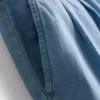 Blugi din denim de bumbac, cu croi larg și pliuri Blugi din denim de bumbac, cu croi larg și pliuri