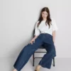 Blugi din denim de bumbac cu croială dreaptă „The Edit” Blugi din denim de bumbac cu croială dreaptă „The Edit”