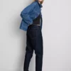 Blugi din denim de bumbac cu talie medie și croi drept Blugi din denim de bumbac cu talie medie și croi drept
