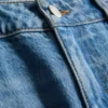 Blugi din denim de bumbac cu talie medie și croi drept Blugi din denim de bumbac cu talie medie și croi drept