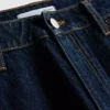 Blugi din denim de bumbac cu talie medie și croi drept Blugi din denim de bumbac cu talie medie și croi drept