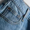 Blugi din denim de bumbac cu talie medie și croi drept Blugi din denim de bumbac cu talie medie și croi drept