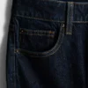 Blugi din denim de bumbac cu talie medie și croi drept Blugi din denim de bumbac cu talie medie și croi drept