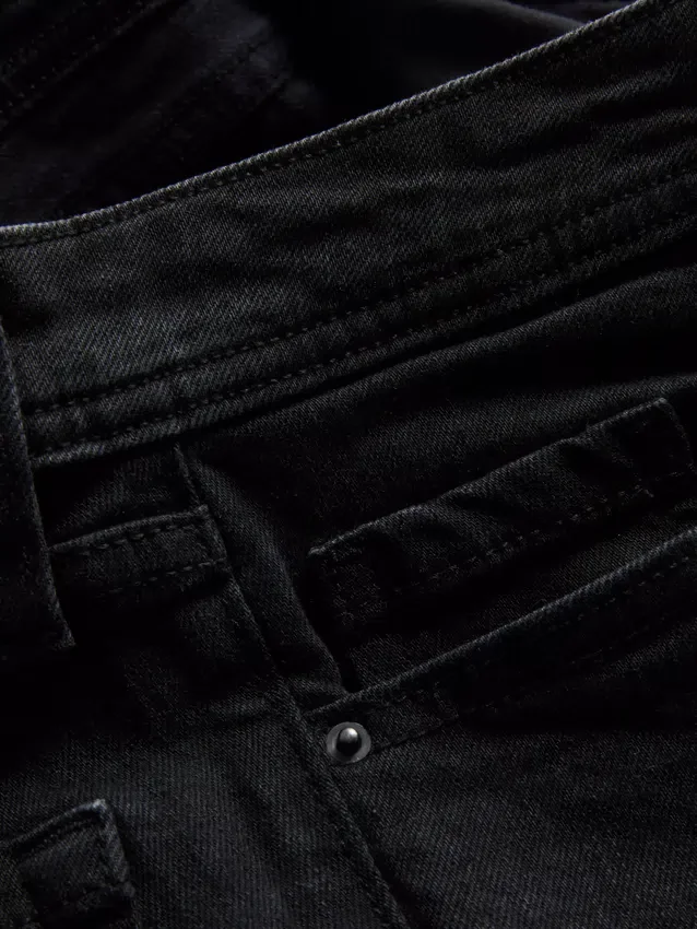 Blugi din denim de bumbac, cu talie medie și croi evazat Blugi din denim de bumbac, cu talie medie și croi evazat