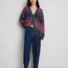Blugi din denim de bumbac, cu talie înaltă și croi conic Blugi din denim de bumbac, cu talie înaltă și croi conic