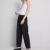 Blugi din denim de bumbac, cu talie înaltă și croi conic Blugi din denim de bumbac, cu talie înaltă și croi conic