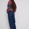Blugi din denim de bumbac, cu talie înaltă și croi conic Blugi din denim de bumbac, cu talie înaltă și croi conic