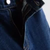 Blugi din denim de bumbac, cu talie înaltă și croi conic Blugi din denim de bumbac, cu talie înaltă și croi conic