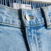 Blugi din denim de bumbac, cu talie înaltă și croi conic Blugi din denim de bumbac, cu talie înaltă și croi conic