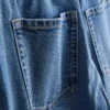 Blugi din denim de bumbac, cu talie înaltă și croi conic Blugi din denim de bumbac, cu talie înaltă și croi conic
