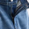 Blugi din denim de bumbac, cu talie înaltă și croi conic Blugi din denim de bumbac, cu talie înaltă și croi conic