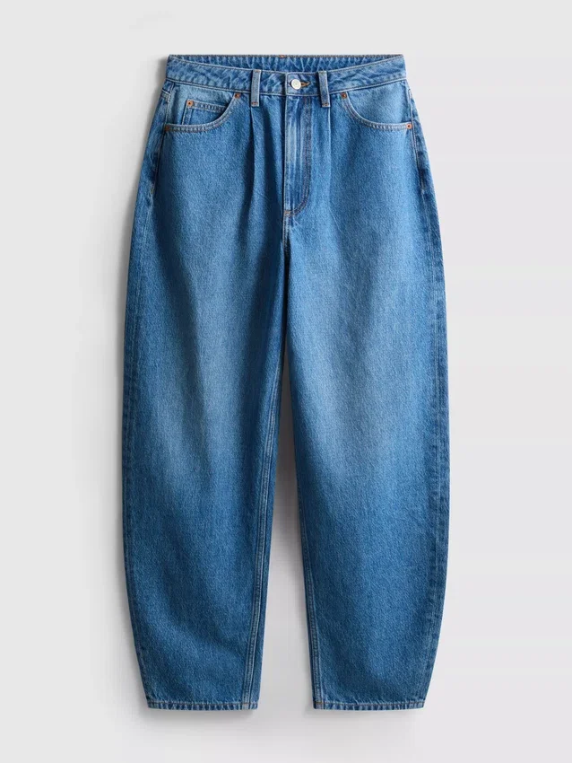 Blugi din denim de bumbac de calitate superioară, cu croi evazat Blugi din denim de bumbac de calitate superioară, cu croi evazat