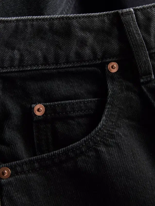 Blugi din denim de bumbac de calitate superioară, cu croi evazat Blugi din denim de bumbac de calitate superioară, cu croi evazat