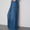 Blugi din denim de bumbac, talie medie, croi larg Blugi din denim de bumbac, talie medie, croi larg