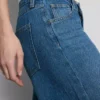 Blugi din denim de bumbac, talie medie, croi larg Blugi din denim de bumbac, talie medie, croi larg