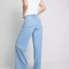 Blugi din denim de bumbac, talie medie, croi larg Blugi din denim de bumbac, talie medie, croi larg