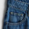 Blugi din denim de bumbac, talie medie, croi larg Blugi din denim de bumbac, talie medie, croi larg