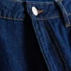 Blugi din denim de bumbac, talie medie, croi larg Blugi din denim de bumbac, talie medie, croi larg