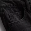 Blugi din denim de bumbac, talie medie, croi larg Blugi din denim de bumbac, talie medie, croi larg