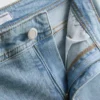 Blugi din denim de bumbac, talie medie, evazați Blugi din denim de bumbac, talie medie, evazați