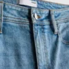Blugi din denim de bumbac, talie medie, evazați Blugi din denim de bumbac, talie medie, evazați