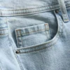 Blugi din denim de bumbac, talie medie, evazați Blugi din denim de bumbac, talie medie, evazați