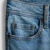 Blugi din denim de bumbac, talie medie, evazați Blugi din denim de bumbac, talie medie, evazați
