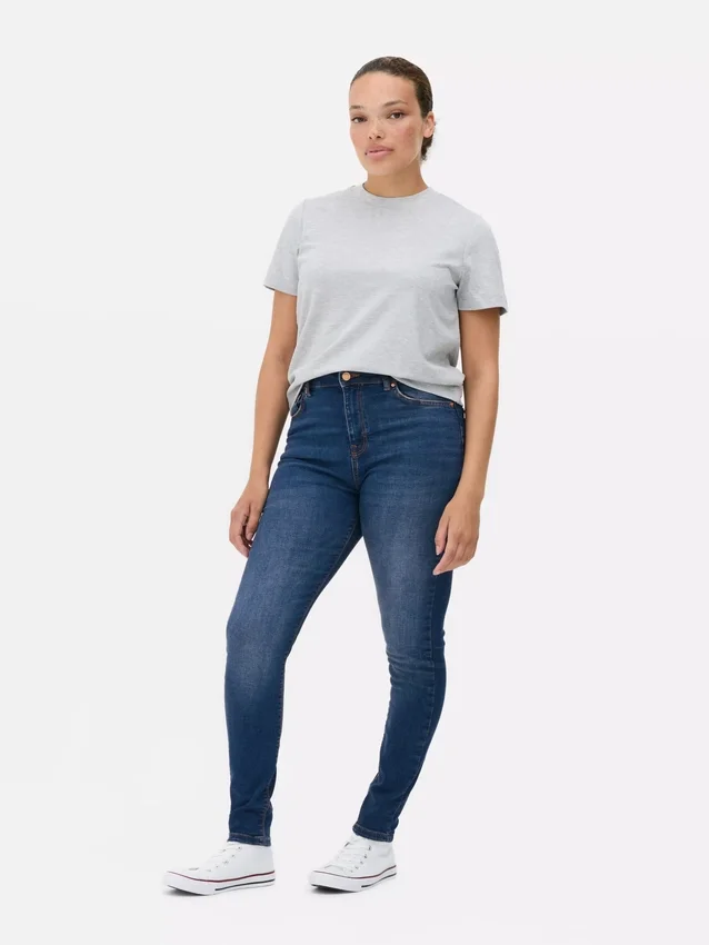 Blugi skinny cu talie înaltă Blugi skinny cu talie înaltă