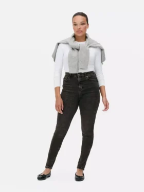 Blugi skinny cu talie înaltă